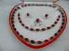 cadeau préféré bijoux femme rubis rouge or blanc 18 carats ensemble