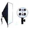 Livraison gratuite Accessoires de studio photo Soft Box 100V-240V Support de lampe à 4 prises + 50 * 70CM Lumière Softbox Photographie Équipement d'éclairage
