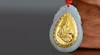 Gold inlaid jade (talisman) type water droplets constellation necklace pendant (monkey chicken dog pig)