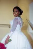 Plus Size Langarm Spitze Afrikanische Brautkleider Elegante Perlenapplikationen Brautkleid Puffy Arabische Brautkleider Custom Vestidos7133098