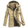 Wholesale-冬のジャケット男性カジュアル厚いベルベットの暖かいジャケットパーカーホムレメンズコットンウインドブレーカーアーミーフード付きロングトレンチコート