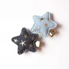 20 unids/lote, accesorios para el cabello de vaquero, horquillas para niños en forma de estrella con Mini estrellas doradas, pasador de pelo coreano para niñas pequeñas, azul Naby