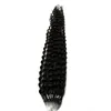 Kinky Curly Micro Boop Bague Perles Remy Human Hair Extensions Easy Liens Vierge Vierge Brésilienne Couleur naturelle 100g