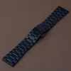 Högkvalitativ klocka armband Watchband 22mm 24mm 26mm 28mm 30mm svart rostfritt stålklockband Nya klockband Butterfly Buckle 194C