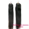 Loop Micro Ring Beads Tipped Remy Human Hair Extensions 100s 1g/s Jet Black for Women's Beauty Hairsalon in Fashion