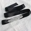 Cheap In stock Bridal Sashes Belts Crystal Girl Prom Dresses Women Belts Ivory White Blush Ribbon Black Pink Green Silver Ready to Ship