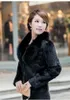 Плюс размер зимний женщины короткий меховой пальто с длинным рукавом элегантный тепло