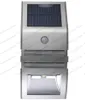 Nieuwe Silver Solar-Powered Light met 2 stks SMD LED's Polycrystalline Solar Panel PIR-sensor voor pad Outdoor Trap Step Garden Yard Myy