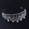 Vintage Baroque Diadèmes De Mariée Accessoires Argent Blanc Princesse Chapeaux Superbes Diamants Blancs Diadèmes De Mariage Et Couronnes 14.2 * 5.2cm H17