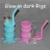 Food Grade Silicone Rigs para erva seca narguilé, Smoking Accessorie Silicone Óleo Bongs, Silicone Dab Rig com downstem, tigela de vidro frete grátis