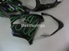 7 regalos gratis Kit de carenado para Kawasaki Ninja ZX9R 2000 2001 llamas verdes carenados de motocicleta negros set ZX9R 00 01 PJ24