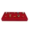 3sts Red Velvet Jewelry Ring Display Organizer Storage Case Velvet Earring Stud manschettknappar Ring Storage Box Magasring Bar Back 11 2315b