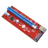 Freeshipping 50sets Red 60cm PCI-E 1x~16xライザーカードエクステンダPCI Expressアダプタ+ USB 3.0ケーブル/ 15ピンSATAモレックス電源インタフェース