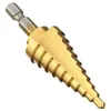 Hex Titanium Stap Cone Boor 4-22 MM Gatensnijder HSS 4241 Voor Plaatbewerking Hout Boren Hoge kwaliteit Elektrisch gereedschap