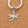 Metaller Dragonfly Insect Big Hole Pärlor 100st / Lot Tibetansk Silver Dangle Fit European Charm Armband Smycken DIY B176 18.1x27mm