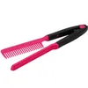 Fashion V Type Hair Straightener Comb DIY Salon Hairdressing Styling Tool Curls Brush Combs 6371478