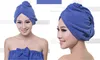 Duschhauben Handtuch Frauen Mikrofaser Magic Duschhauben Haar Trocken Trocknen Turban Wrap Handtuch Hut Kappe Schnell trocknend Trockner Bad 60 * 25 cm WX-T17