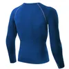 New Fitness Running Shirt Collant sportivo da uomo Allenamento caldo Maglietta a maniche lunghe con tessuto di lana Abbigliamento da allenamento in spandex di poliestere 261F