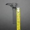 4 stijlen Glazen Steel Slider Trechter Stijl Met Handvat Vervaardiging Glas Mannelijke Stem, eenvoudige downstem glazen kom voor waterpijp, glazen bong