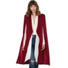 Kadınlar Kış Siper Longline Düğmesiz Blazer Ceket Uzun Kolsuz Yelek Açık Dikiş Pelerin tarzı Giyim Yepyeni