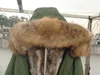 JAZZEVAR 여러 가지 빛깔의 모피 트림 100 % 토끼 모피 군대 녹색 긴 파카 겨울 눈이 코트 실제 모피 겨울 따뜻한 코트