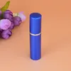 Free DHL 100Pcs 5ML Mini Portable Aluminum Glass Perfume Bottles With Spray Atomizer Empty Parfum Essential Oil Container 7 colors