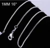 Стерлингового серебра 925 коробка цепи ожерелья ювелирные изделия 1.2 мм стерлингового серебра 925 цепи 100 шт. / лот размер смешивания бесплатно
