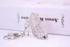 Gold Schlüsselanhänger Promotion Hochzeitsgeschenk Kristall helle High Heel Schuhe Auto Schlüsselanhänger Dame kreative Tasche Ornamente Schlüsselanhänger Anhänger Persönlichkeit