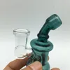 14mm 여성 조인트와 함께 새로운 미니 유리 봉 Dab Rigs는 녹색 3.3 인치 싸구려 작은 Recycler 유리 물 파이프 오일 조작을 지우기