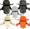 Outdoor Homens Mulheres Peixe Hat dobrável rápida secagem rápida UV Neck Proteção Pesca Chapéu do verão respirável escalada Cap Sun