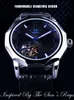 Winner Blue Hands Design Transparent Skeleton Small Fashion Dial Display Mens Watches Top Brand Luxury Automatic Fashion Watches