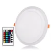 Led-paneelverlichting 6w 9w 18w 24W wit en RGB dimbaar ultradunne verzonken LED-plafonddownlight IR-afstandsbediening