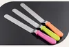 Metal Kitchen Baking Pastry Plastic Handle Cake Icing Spatulas Cream Butter Smooth Flat Scraper Blade Decorating Tool