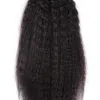 Péruvien Non Transformé Top Lace Closures Cheveux 4X4 Brésilien Remy Cheveux Humains Crépus Droite Fermeture Pièces 1B Partie Libre 130% Afro Yaki Cheveux