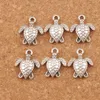 Havssköldpaddor Sköldpadda Charms Pendants 200PCS / Parti 12x15mm Ancient Silver Smycken Resultat Komponenter Passa Halsband Armband L1176