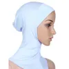 Bonés femininos muçulmanos macios de algodão com cobertura interna hijab chapéus islâmicos lenço de baixo