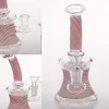 Narghilè UV rosa Bong in vetro Dabber concentrati Bubbler con Perclatore in linea Riciclare a mano Rigs Oil Smokingi Bong Water Pipes