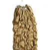 Brésilien Vierge Honey Honey Blonde Micro Loop Extensions de cheveux humains Rubio 27 100G Curly Micro Loop Loop Hair Extensions1126069