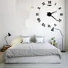 New Big Size (39 '' * 39 '') DIY 4 Farben Startseite Moderne 3D-Spiegel Wanduhr Aufkleber Home Living Room Decor