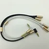 3.5 мм 1 мужчина к 2 два женский разъем для наушников наушники микрофон аудио стерео Y Splitter кабель-адаптер плетение строка для iphone Samsung Mp3
