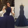 Navy Blue Long Evening Dresses Robes De Soiree 2017 Longue O Neck Elegant Evening Dresses Formal Dress Women Evening Gown China