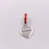 Andy Jewel 925 Gümüş Boncuklar Türkiye Kalp Bayrağı Kırmızı Beyaz Emaye Uygun Mücevher Yapımı için Avrupa Pandora Tarzı Bilezikler Kolye 791552enmx