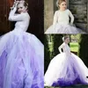 Amazing Light Purple And White Tulle Bridal Gowns Sexy Backless Lace Appliques Wedding Dresses 2018 Ball Gown Custom Made Vestidos