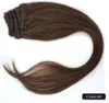 ZZHAIR 15 "7 шт. Установите 70 г клипов в / на 100% бразильских реми РЕММ наращивание человеческих волос полная голова