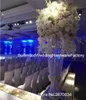 decorativo alto pilastro in cristallo trasparente e supporto per fiori per centrotavola di nozze