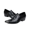 British style man's Leather Shoes oxfords, ponited toe Business dress Shoes Black for Man, Height Increased, 38 to 46