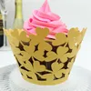 Bruiloft Gunsten Lucky Leaf Laser Cut Kant Cream Cup Cake Wrapper Cupcake Wrappers voor Bruiloft Verjaardag Partij Decoratie 12pc Per Lot