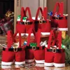 Noel Hediyesi Santa Pantolon Stil Noel Şeker Hediye Çantası Noel Çanta Hediye Noel Şeker Ambalaj Çantası Flanel Çanta 50 adet