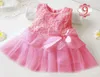 2017 Baby Girl Bow Dress Księżniczka Sukienka Dzieci Koronki Patchwork Suknie Bez Rękawów Kwiat Dziewczyna Party Dress Kids Fashion Odzież