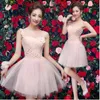 Pink Short Elegant Bridesmaid Dresses for ladies Lace Birthday party Short section Evening Bridesmaid Dresses With High Quality